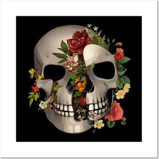 the skull of roses Posters and Art